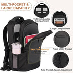 KEOFID Work Laptop Backpack for Men and Women, Mens Work Backpacks Fit 15.6 Inch Computer, Carry On Business Travel Back pack with USB Charging Port, Water Resistant(Black)