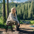 10 Inch Portable Folding Stool for Camping, Gardening, BBQ, and Outdoor Activities (Black)