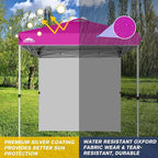 EAGLE PEAK Pop Up Canopy Tent with 1 Sidewall, Easy Setup Event Tent, Outdoor Sun Shade, Wheeled Carry Bag, Stakes and Guy Ropes, Instant Canopy 6.6x6.6, Pink