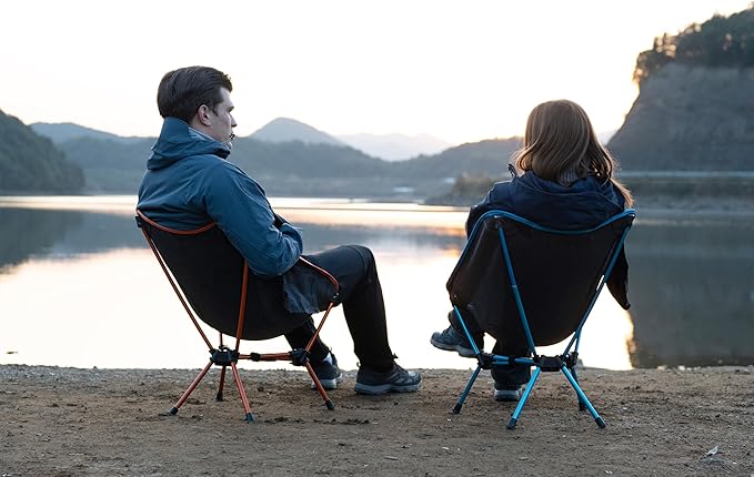 MARCHWAY Lightweight Folding Camping Chair with Spring Lock, Stable Compact Portable for Outdoor Camp, Travel, Beach, Picnic, Festival, Hiking, Backpacking (Lowback Blue)