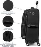 Travelpro Maxlite 5 Softside Expandable Luggage with 4 Spinner Wheels, Lightweight Suitcase, Men and Women, Black, Carry-on 21-Inch