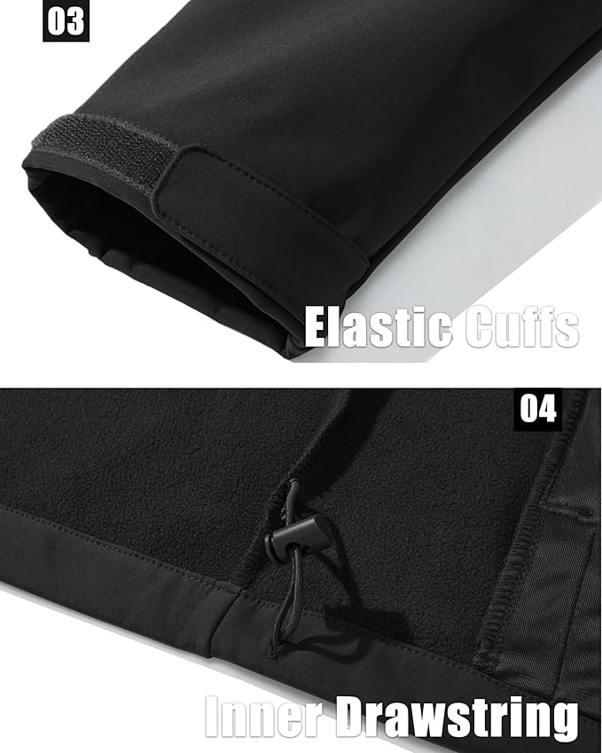 MAGCOMSEN Men's Fleece Lined Softshell Jacket Waterproof Windbreaker Rain Jacket for Tactical Hiking