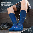 Compression Running Socks 3 Pairs, Cushion Crew Socks, Anti-Blister Moisture Wicking Athletic Hiking Basketball Socks