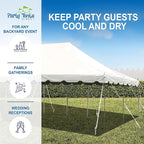 Party Tents Direct 20'x40' Canopy Tent, Weekender Canopy Pole Tent, Easy Up with Heavy Duty PVC White Top, 160 Person Capacity, Outdoor Canopies, Tents for Parties, Weddings & Events