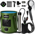Portable Camping Shower, 6000mAh Rechargeable Shower Pump, Large Capacity Foldable Bucket, 6' 7" Filtered Shower Head, Summer Beach, Outdoor Camp Showering, Hiking, Pet Bath, RV Car Wash, Water Plant