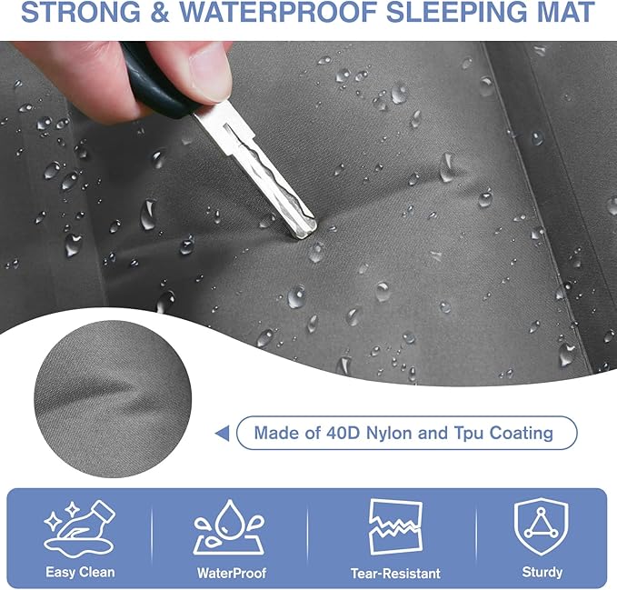 Sleeping Pad for Camping, 5" Extra-Thick Camping Mat with Pillow Built-in Foot Pump, Ultralight Inflatable Sleeping Mat for Camping, Backpacking, Hiking, Camp Tent