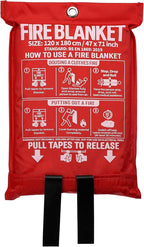 Fire Blanket,47" x 71",Fiberglass Fire Blanket for Camping and Fire Fighting Shelters