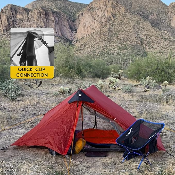 LANSHAN Ultralight Tent 3-Season Backpacking Tent for 1-Person or 2-Person Camping, Trekking, Kayaking, Climbing, Hiking
