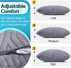 1 MIDDLE ONE Travel Pillow for Sleeping Camping, Memory Foam Small Pillow with Breathable Cover for Backpacking, Airplane, Car (17.5 x 12 Inch)