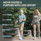GPTCAMP Nordic Walking Stick, TPZ-1, 2pc Folding Collapsible Hiking Poles with Metal Quick Lock, Cork Handle, Lightweight 7075 Aluminum Trekking Poles for Seniors Women Men Hiking Gear