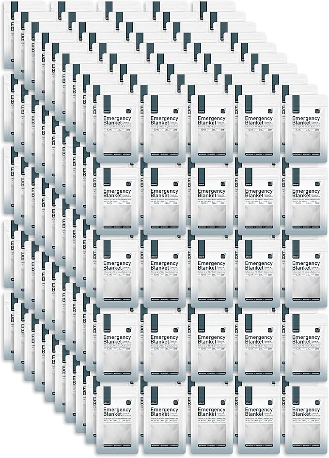 Altland 250 Pack of Emergency Blankets - Heat Reflective Blankets for Winter Survival Kits, Disaster Preparedness, Cold Weather Camping, and Homeless Care Packages