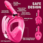 DaddyGoFish Kids Snorkel Mask | Snorkle Snorkeling Gear with Camera Mount | Extendable Telescopic Landing Fishing Net & Snorkeling Mask Combo Set Anti-Fog Anti-Leak