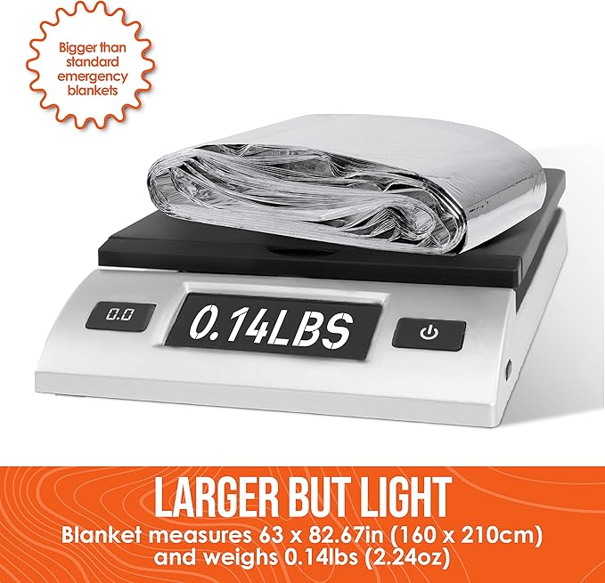 Go Time Gear Emergency Blankets for Survival (12 Pack), Mylar Emergency Survival Gear for Home, Camping, Hiking & Outdoor Survival Kits, Stay Warm, Dry, & Safe with Our Compact Space Blanket