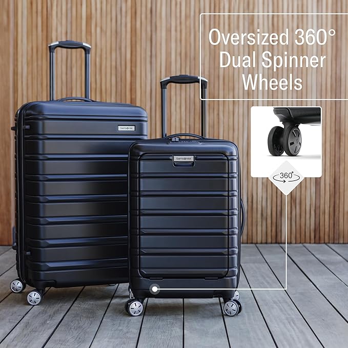 Samsonite Omni 2 Hardside 3 Piece Set - Includes Global Carry-On, Medium, & Large Checked Suitcases - 360° Dual Spinner Wheels - Integrated TSA Lock & Expansion - Amazon Exclusive - Rose Gold
