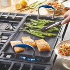 Anolon Advanced Home Hard Anodized Nonstick Double Burner/Flat Grill/Griddle Rack, 10 Inch x 18 Inch, Indigo