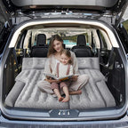 Inflatable SUV Air Mattress: Double-Sided Flocking Car Mattresses for Back SUV, Travel Camping Sleeping Bed with Air Pump 2 Pillows