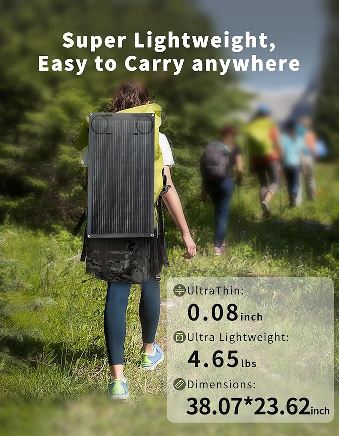 200W Flexible Solar Panel, 2PCS 100W 12 Volt Solar Panels Bendable High Efficiency 10BB Mono Cell for RV Boat Camping Home Marine Curve Surface PV Charging Farm Battery IP68 Waterproof