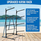 Kayak Rack for Outdoor Storage, Kayak Storage Rack, Adjustable Freestanding Kayak Rack Stand Holder for Paddleboard Surfboard for Indoor, Outdoor