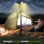 Rechargeable Camping Light with Stand - 54" Tall Cordless Work Light Portable USB Tripod Lights 2000 Lumen 3 Page Head with Carrying Bag for Outdoor Hiking Workshop Job Site(Green-B)