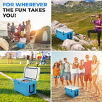 SereneLife Ultra-Tough 25-75 Quart Rotomolded Cooler Box, Holds Upto 64 Cans, Keeps Ice Up to 5 Days, Heavy-Duty Insulated Portable Ice Chest Box, Ideal for Camping, Beach, Picnics, Tailgating, etc