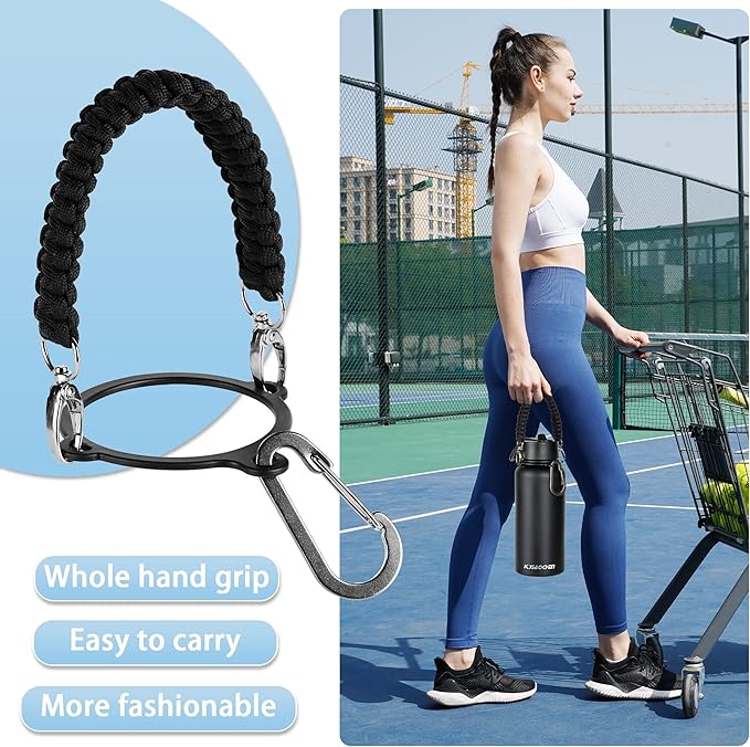 KXIAOCHEN Insulated Water Bottle, Stainless Steel Water Bottle, 2 Lids (Straw and Handle Lid),Wide Mouth Metal Water Bottles Keep Hot and Cold, Double Walled, Thermo Mug, Metal Canteen