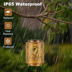 Solar Lanterns Outdoor Waterproof Hummingbird and Iris Garden Decor Gifts for Women Hanging Solar Lights with Metal Design Warm Light for Patio Yard Porch