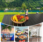 Large Folding Camping Table Aluminum for 5-7 People 55"X27.5" Roll Up Tall Outdoor Portable Table Lightweight with Carry Bag for Picnic BBQ Backyard Beach Black