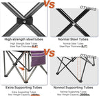 Camping Chairs for Adults,High Back Folding Camp Chair with Cup Holder and Cooler Bag,Heavy Duty Outdoor Lawn Chairs,Perfect for Camping,Hiking,Picnics,and Beach Trips,Purple