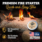 Fire Starter Natural Wood Fiber Tinder, Water Resistant, Survival Kit Camping Kit in Waterproof Tin