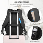 DUSLANG Anti-Theft Laptop Backpack, Black, 15.6-14-13 Inch Laptop Sleeve, USB Charging Port and Black TSA Lock