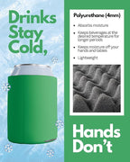 partyprints Kelly Green Blank Can Sleeves - Collapsible Can Coolers - Bulk DIY, Wedding, Bachelorette Party - 200 Pack