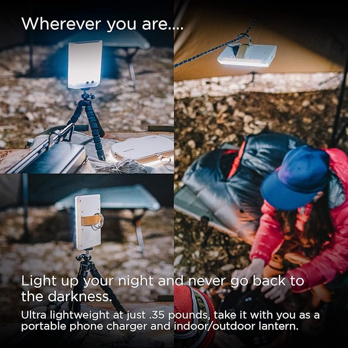 CLAYMORE 3Face Mini (Light Gray) - Lightweight and Portable LED Area Light for Outdoors, Camping, Tent, Emergency, and Industrial Use. Rechargeable Lantern with USB-C, Up to 60 Hours Battery Life.