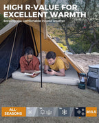 KingCamp 6" Thick Self-Inflating Camping Sleeping Pad, 4-Season Outdoor Sleeping Mat, Waterproof & Durable, Fast Inflation, Ideal for Camping, Hiking, Car, Tent