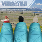 Outdoor Puffy Camping Blanket, Lightweight Down Alternative Puffy Printed Camping Large Ultra Warm Hammock Top Quilt Waterproof Blanket for Traveling Picnic Beach Party Cold Weather (Green Mountain)