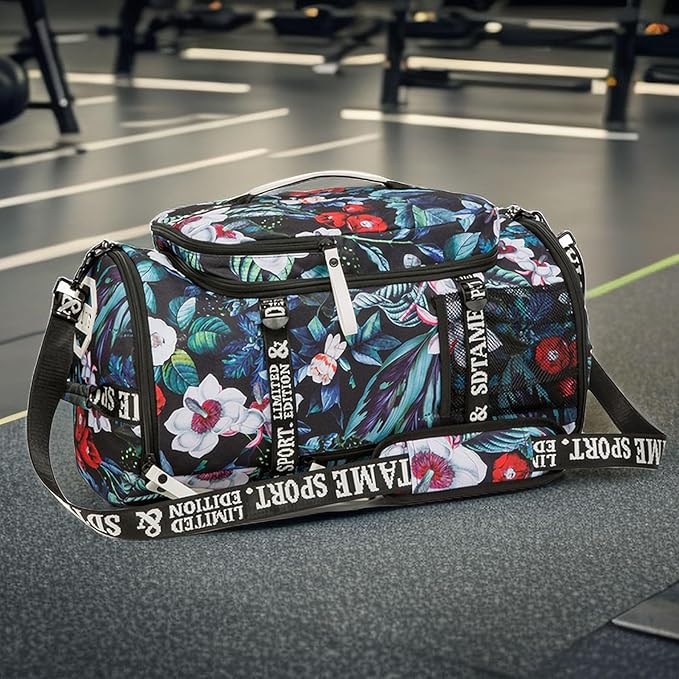Gym Duffle Bag Backpack with Shoe Compartment,4 ways Travel Backpack for Women and Men,Multi-Functional Weekender bag with Waterproof Layer&Laptop Compartment for Fitness, Travel,Camping