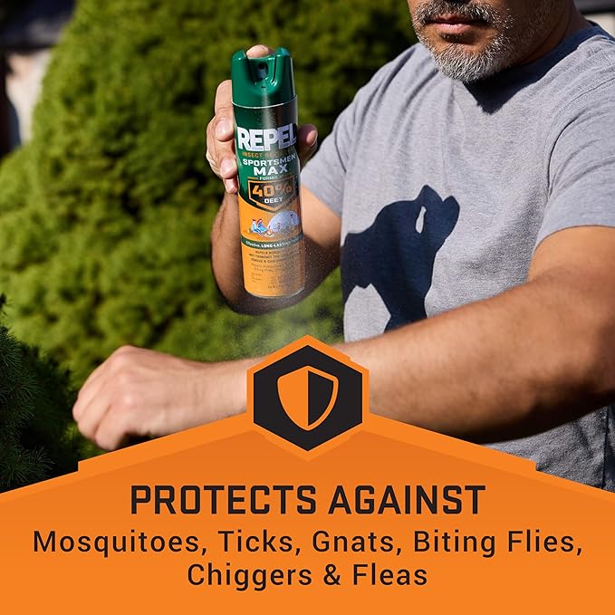 Repel Insect Repellent Sportsman Max Formula, Repels Mosquitoes, Ticks, Gnats, Biting Flies, 40% DEET (Aerosol Spray) 6.5 fl Ounce