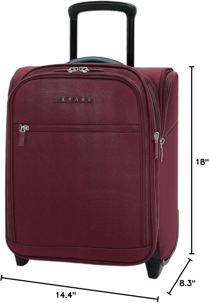 Verage Carry On Underseat Luggage with 2 Wheels & USB Port, 16 Inch Wheeled Spinner Bag Carry-on Luggages for Airlines, Lightweight Suitcase Men Women, Pilots and Crew (Upgrade-16-Inch)