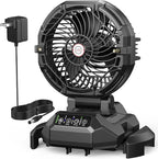 Portable Misting Fan, 4 Powerful Speed & 4 Spray Modes, 30000mAh Battery Powered, Remote Control, Auto Oscillation with Adjustable Base fit for 10-13 inch Bucket for Outdoor Camping Beach Travel