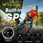 Military Smart Watch for Men with GPS, 1.43" AMOLED Bluetooth Call Smartwatch with LED Flashlight, Rugged Smart Watches for Android iOS, IP68 Waterproof Fitness Tracker with Heart Rate (Black)