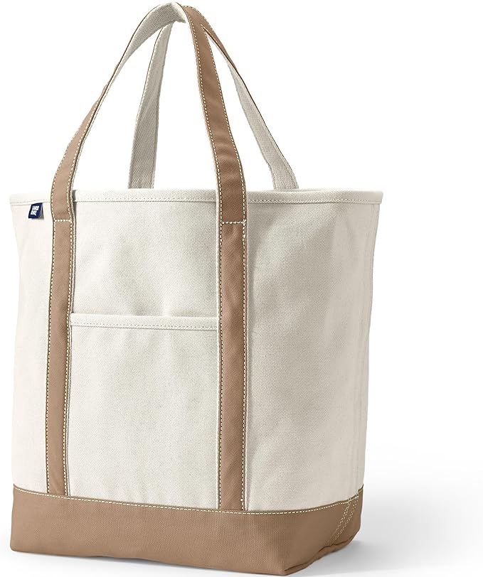 Lands' End Open Top Canvas Tote Bag