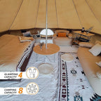 KingCamp Canvas Bell Yurt Tents, 4 Seasons Large Waterproof & Windproof Luxury Glamping Tent w/Stove Jack for Family Outdoor Camping, Hunting, Parties