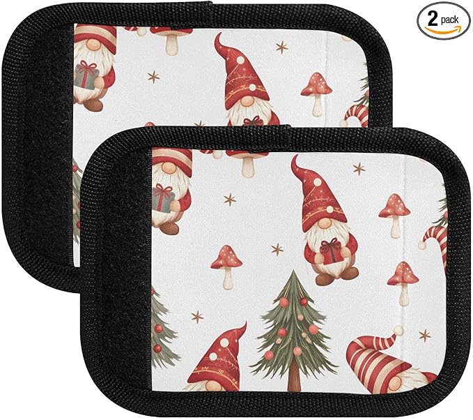 Christmas Gnome 1b Luggage Handle Wrap for Suitcase Luggage Tags Handle Covers Identifiers Soft Decorations Travel Accessories 2 Pack