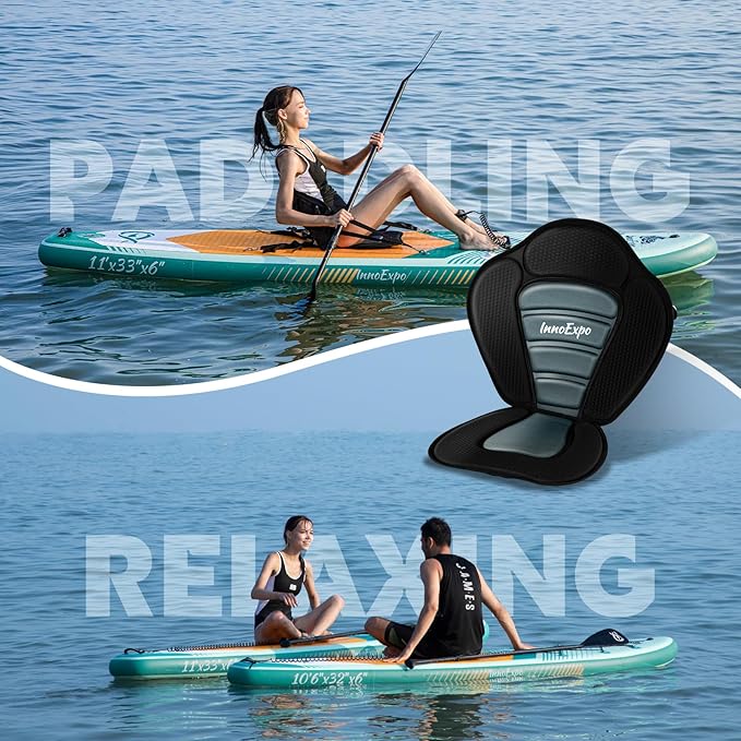 InnoExpo Inflatable Stand Up Paddle Boards with Premium Accessories, Wide Stable SUP Paddle Board Design, Non-Slip Comfort Deck for Youth & Adults