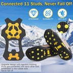 Ice Cleats Snow Traction Cleats for Shoes and Boots Anti Slip Crampons 11 Studs Rubber Walk Traction Grippers Non-Slip Overshoe for Women Men Walking on Snow and Ice