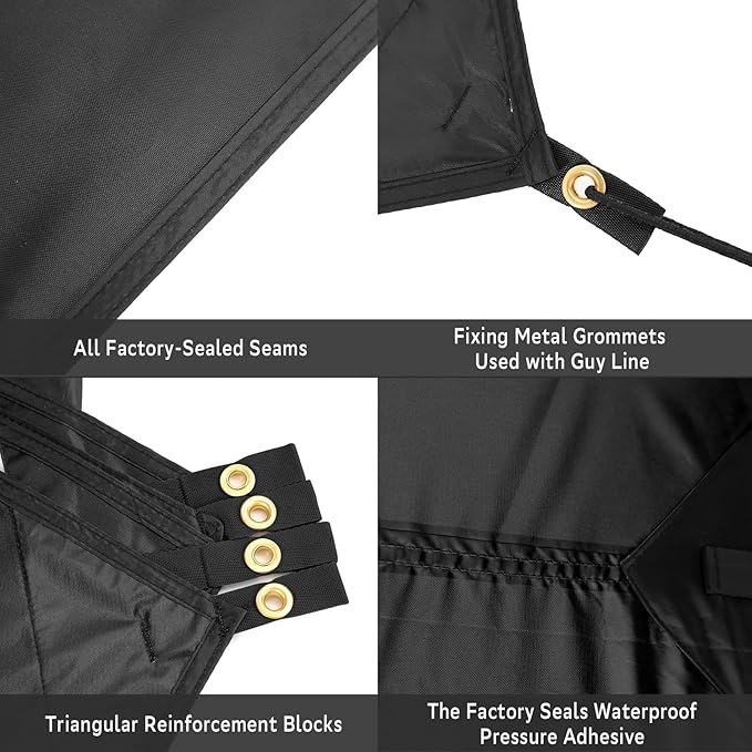 Clostnature Waterproof Camping Tarp for Tent - Ultralight Hammock Rain Fly for Backpacking, Heavy Duty Camping Hiking Awning Lightweight Rain Tarp Tent Shelter Camping Gear Must Haves
