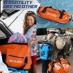 Malo'o Waterproof Dry Bag Duffel 40L/60L/100L, Roll Top Duffel Keeps Gear Dry for Kayaking, Rafting, Boating, Swimming, Camping, Hiking, Beach, Fishing - Internal & External Pockets and Molle Loops