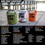 EVERLIT 290 Pc Waterproof First Aid Kit Dry FAK Medical Kit Emergency Survival Kit for Boat, Backpacking, Hiking, Fishing, Travel, Kayaking (Orange) (OD Green)