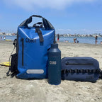 COR Surf Waterproof Dry Bag Backpack with Padded Laptop Sleeve Heavy Duty Roll-Top Pack (Dark Blue, 40L)