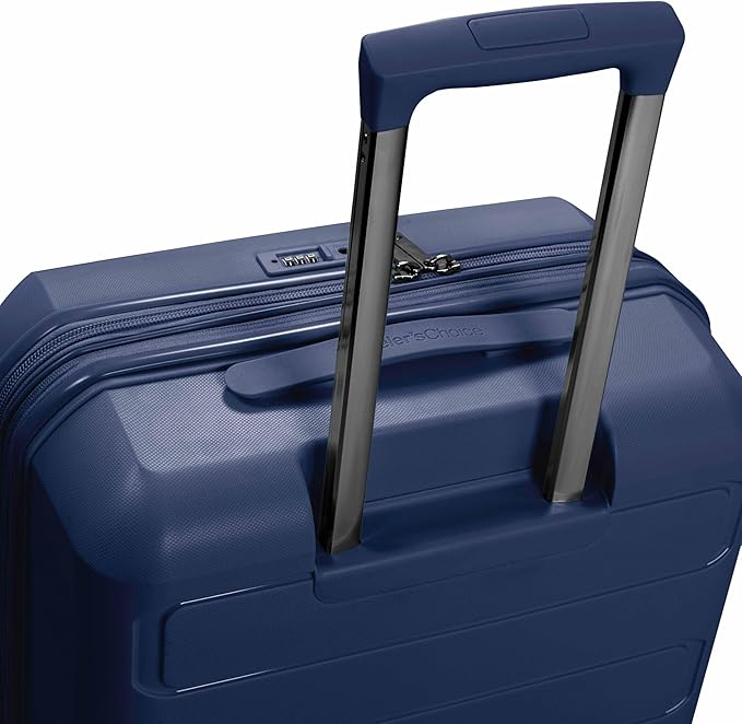 Traveler's Choice Pagosa Hardshell Expandable Luggage with Spinner Wheels, Navy, 3-Piece Set (22/26/30)