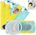 Shoe Washing Machine Bag Reusable Sneaker Washing Bag with Built-in Fluffy Brushes for 360° All-Around Cleaning. Laundry Shoe Bag is Designed for Washer and Dryer （Yellow 4pcs Pro）